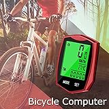 Aodoor Fahrradcomputer, Fahrradtacho Drahtlos Kabellos wasserdicht Fahrradcomputer LCD-Hintergrundbeleuchtung Fahrradtacho Tachometer für Radsport Realtime Speed Track - 8