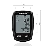 Fahrradcomputer, Blusmart Fahrradtacho wasserdichte Radcomputer automatische Wake-up LCD-Hintergrundbeleuchtung Motion Sensor Temperaturanzeige  14 Funktionen - 2