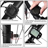 Fahrradcomputer, Blusmart Fahrradtacho wasserdichte Radcomputer automatische Wake-up LCD-Hintergrundbeleuchtung Motion Sensor Temperaturanzeige  14 Funktionen - 5