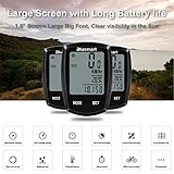 Fahrradcomputer, Blusmart Fahrradtacho wasserdichte Radcomputer automatische Wake-up LCD-Hintergrundbeleuchtung Motion Sensor Temperaturanzeige  14 Funktionen - 6
