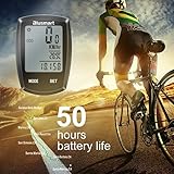 Fahrradcomputer, Blusmart Fahrradtacho wasserdichte Radcomputer automatische Wake-up LCD-Hintergrundbeleuchtung Motion Sensor Temperaturanzeige  14 Funktionen - 8