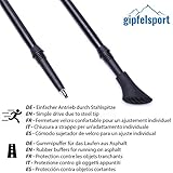 gipfelsport Wanderstöcke I Teleskop Trekkingstöcke mit Tasche I schwarz, leicht, verstellbar I für Damen und Herren - 4