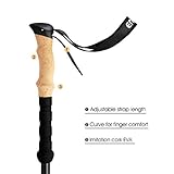 ENKEEO Trekkingstöcke Wanderstöcke verstellbare Teleskopstöcke für Trekking und Wanderungen, 65cm- 135cm,1 Paar - 5