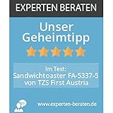 TZS First Austria - 900 Watt Sandwichtoaster für XXL Toast-Scheiben | Thermostat | Backampel | elektrischer Sandwichmaker mit Muschelform | Sandwich-Grill | schwarz | für große Sandwichtoast geeignet - 7