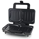 Emerio XXL Sandwich Toaster, für alle Toastgrößen geeignet, 2x große Muschelform, kein Auslaufen, kein Verschmieren, 900 Watt, ST-109562 - 2