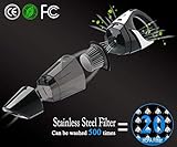 Handstaubsauger, Hikeren Akku Staubsauger Kabellos 12V 2400mAh Lithum-ion Akku Staubsauger 30Min Betriebsdauer, Nass & Trocken Funktion，5000 Saugkraft Autosauger Edelstahl Filter für Haus Auto - 4