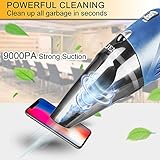 Handstaubsauger,9000PA/120W Autostaubsauger Nass&Trocken,68 dB Geräuscharm Kabellos Staubsauger mit Zwei-Stufen-Filtersystem,Akkustaubsauger mit 2600mAh Lithum-ion Akku Schnelles Aufladen Tech - 3