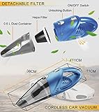 Handstaubsauger,9000PA/120W Autostaubsauger Nass&Trocken,68 dB Geräuscharm Kabellos Staubsauger mit Zwei-Stufen-Filtersystem,Akkustaubsauger mit 2600mAh Lithum-ion Akku Schnelles Aufladen Tech - 5