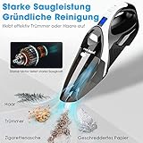 Handstaubsauger Akku Beutellos, 6500 Pa kabellos,Nass & Trocken,2600mAh Li-ion Akku, 30 Minuten Laufzeit AKKU Staubsauger für Zuhause,Auto,Tierhaare,CE FCC und RoHS Zertifiziert - 2