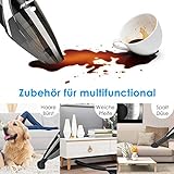 Handstaubsauger Akku Beutellos, 6500 Pa kabellos,Nass & Trocken,2600mAh Li-ion Akku, 30 Minuten Laufzeit AKKU Staubsauger für Zuhause,Auto,Tierhaare,CE FCC und RoHS Zertifiziert - 5