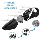 Handstaubsauger Akku Beutellos, 6500 Pa kabellos,Nass & Trocken,2600mAh Li-ion Akku, 30 Minuten Laufzeit AKKU Staubsauger für Zuhause,Auto,Tierhaare,CE FCC und RoHS Zertifiziert - 6