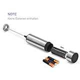 Sedhoom eletrischer Milchaufschäumer mit Doppeltem Quirl, batteriebetriebener manueller Milchschäumer Silber - 4