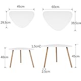 HOMFA 2x Beistelltisch weiß Couchtisch rund Wohnzimmertisch skandinavisch Kaffetisch klein Satztisch Set Groß(60x39,5x45cm),Klein(45x29,5x40cm) - 3
