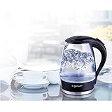 Aigostar Adam 30GOM - Glas Wasserkocher mit LED-Beleuchtung, 2200 Watt, 1,7 Liter, Trockenlaufschutz, BPA frei, schwarz. EINWEGVERPACKUNG - 2