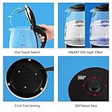 Aigostar Adam 30GOM - Glas Wasserkocher mit LED-Beleuchtung, 2200 Watt, 1,7 Liter, Trockenlaufschutz, BPA frei, schwarz. EINWEGVERPACKUNG - 6
