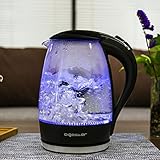 Aigostar Adam 30GOM - Glas Wasserkocher mit LED-Beleuchtung, 2200 Watt, 1,7 Liter, Trockenlaufschutz, BPA frei, schwarz. EINWEGVERPACKUNG - 7