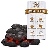 Grill Republic Kokos Briketts Grillbriketts Kokoskohlen für Den Kugel- und Standgrill | Nachhaltig, Hoher Heizwert und 3X Längere Brenndauer | 17kg - 2