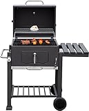 El Fuego® Holzkohlegrill Ontario, Grau, 115x107x67 cm - 5