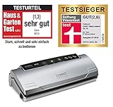 CASO VC10 Vakuumierer - Testsieger bei Stiftung Warentest - Vakuumiergerät, Lebensmittel bleiben vakuumiert bis zu 8x länger frisch - ganz natürlich ohne Konservierungsstoffe, 30cm lange und stabile Schweißnaht, inkl. 10 gratis Profi-Folienbeutel - 2