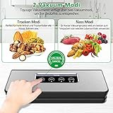Vakuumiergerät,toyuugo Vakuumierer Folienschweißgerät für Trockene und Feuchte Lebensmittel mit 10 gratis Folienbeutel und Vakuum-Schlauch, silbrig - 4