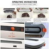 White Dolphin Vakuumierer - Vakuumiergert Automatische Lebensmittel Versiegelung Lebensmittel Bleiben Frisch mit 10 Extra Vakuum-Beutel für die Konservierung von Lebensmitteln - 5