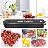 Vakuumiergerät Mini automatische Folienschweißgeräte  mit 30 gratis Taschen  Lebensmittel bleiben bis zu 8x länger frisch natürliche Aufbewahrung ohne Konservierungsstoffe schwarz - 2