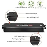 Vakuumiergerät Mini automatische Folienschweißgeräte  mit 30 gratis Taschen  Lebensmittel bleiben bis zu 8x länger frisch natürliche Aufbewahrung ohne Konservierungsstoffe schwarz - 3