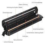 Vakuumiergerät Mini automatische Folienschweißgeräte  mit 30 gratis Taschen  Lebensmittel bleiben bis zu 8x länger frisch natürliche Aufbewahrung ohne Konservierungsstoffe schwarz - 4