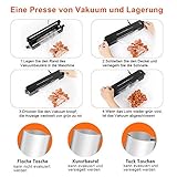 Vakuumiergerät Mini automatische Folienschweißgeräte  mit 30 gratis Taschen  Lebensmittel bleiben bis zu 8x länger frisch natürliche Aufbewahrung ohne Konservierungsstoffe schwarz - 5