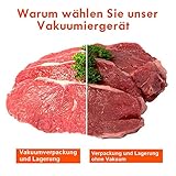 Vakuumiergerät Mini automatische Folienschweißgeräte  mit 30 gratis Taschen  Lebensmittel bleiben bis zu 8x länger frisch natürliche Aufbewahrung ohne Konservierungsstoffe schwarz - 6