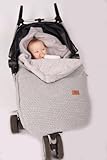 Baby's Only 164421 Fußsack Kinderwagen Buggy gestrickt Robust Korn, Baby Rosa - 3