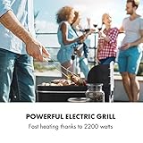 Klarstein Porterhouse Elektrogrill • 2200 Watt • Easy Grill Concept • abnehmbare Seitenteile • Antihaft-Grillfläche • Stauraum • Windschutz • stufenloser Heizregler • Fettauffangschale • schwarz - 2