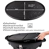 TZS First Austria - elektrischer Standgrill in 3 min heiß, Kugelgrill, Tischgrill, Standgrill mit Deckel, Ablagefläche, elektro outdoor Grill mit Haube Elektrogrill mit Standfuss | klappbar mit Rollen - 2