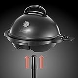 George Foreman 22460-56 Stand- & Tischgrill 2-in-1, Universal-Grill für Innen- und Außennutzung, Ø 44,5cm, außenliegendes Thermometer, 2400 Watt, schwarz - 3