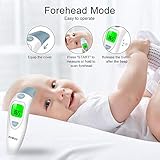 SVMUU Fieberthermometer Stirnthermometer Ohrthermometer, Infrarot Thermometer für Babys, Erwachsene und Objekte，1 Sekunde Messzeit, Speicherfunktion, Hochtemperaturalarm genehmigt (CE) / ROHS/FDA - 4