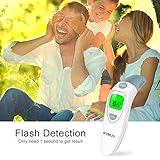 SVMUU Fieberthermometer Stirnthermometer Ohrthermometer, Infrarot Thermometer für Babys, Erwachsene und Objekte，1 Sekunde Messzeit, Speicherfunktion, Hochtemperaturalarm genehmigt (CE) / ROHS/FDA - 8