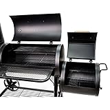 TAINO Chief 130 XXL Smoker 130kg BBQ GRILLWAGEN Holzkohle Grillkamin 3,5 mm Stahl Profi-QUALITÄT Räucherofen (130 kg Smoker) - 4