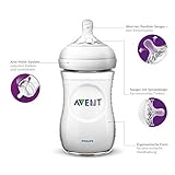 Philips Avent Natural Flaschenset SCD301/02 für Neugeborene (125 und 260 ml, 4 zusätzliche Sauger 6m+) 0m+, transparent, 4 Flaschen - 2