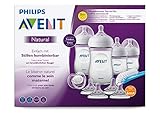 Philips Avent Natural Flaschenset SCD301/02 für Neugeborene (125 und 260 ml, 4 zusätzliche Sauger 6m+) 0m+, transparent, 4 Flaschen - 9