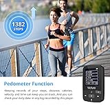 Victure Bluetooth MP3 Player 8GB Mini Sport Musik Player mit Clip, 30 Stunden Wiedergabe Musikplayer mit FM Radio, Unterstützt bis 64 GB SD Karte - 3