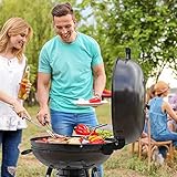 TACKLIFE Holzkohle Grill, Kugelgrill 91 * 76 * 56 cm, ø 57cm mit 4 Dicke Beine, Rundgrill mit Extra Grill und Regal, geeignet für Partys, Camping, Grillen (Empfohlene: 5-12 Personen) - CG01A - 7