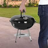 SONGMICS Holzkohlegrill mit Deckel, emaillierter Kugelgrill klein Ø 34,5 cm für Garten, Party, Camping, Standgrill mit Ascheauffangschale GBQ14BK, Schwarz - 7