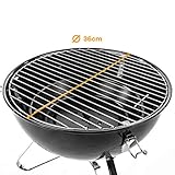 Bruzzzler Kugelgrill, tragbarer Kugelgriller in solider Verarbeitung, bequem zu transportieren und perfekt für Outdoor, Garten und Camping, Durchmesser ca. 35 cm - 2