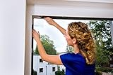 tesa Insect Stop COMFORT Fliegengitter Fenster - Insektenschutz mit Klettband selbstklebend - Fliegen Netz ohne Bohren - anthrazit (durchsichtig), 130 cm x 150 cm - 6