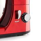 Klarstein Bella Pico • Küchenmaschine • Rührmaschine • Knetmaschine • 550W Nomimal- / 800W Spitzenleistung • 4L • planetarisches Rührsystem • 6-stufige Geschwindigkeit • 3-teiliger Werkzeugsatz • rot - 8