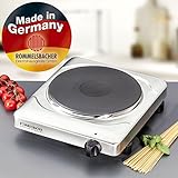 ROMMELSBACHER THS 2022/E Einzelkochplatte Gastro (XXL Profi-Gussheizplatte mit 220mm Durchmesser, 2000 W, Made in Germany) Edelstahl - 2