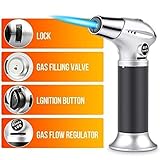 RenFox Küchenbrenne Flambierbrenner Butangasbrenner mit Sicherheitsschloss Butan Gasbrenner für Creme Brulee, BBQ, Grill, Kerzen,Herd,Kochen, Backen(Butan inbegriffen Nicht) - 6