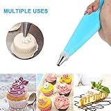NEXGADGET 55 Teiliges Spritztüllen Set - 48 Edelstahldüsen + 3* Silikon-Spritzbeutel + 3* Koppler, BackzubehörTorten Dekoration Set für Cupcakes - 4