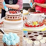 NEXGADGET 55 Teiliges Spritztüllen Set - 48 Edelstahldüsen + 3* Silikon-Spritzbeutel + 3* Koppler, BackzubehörTorten Dekoration Set für Cupcakes - 5