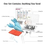 BSET BUY 36 Stück Kuchen Spritztüllen Backgeschirr Kuchen Dekorieren Werkzeug Set Professionelle Edelstahl DIY Zuckerguss-Werkzeug mit wiederverwendbaren Spritzbeutel, Kupplungen und Kuchen Schaber - 4